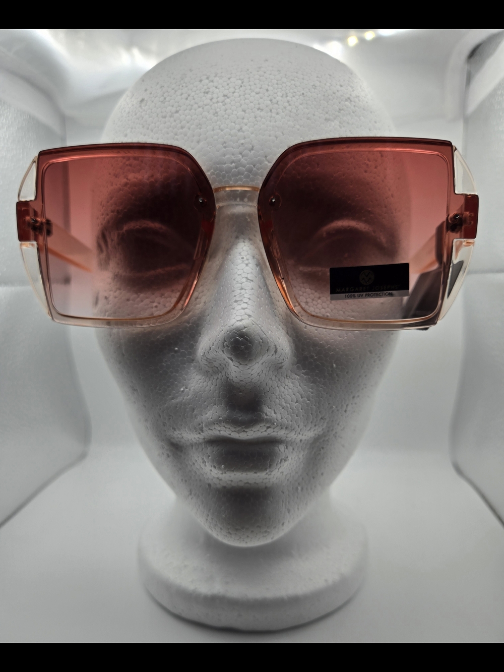 Margaret Josephs Oversized Pink Gradient Square Sunglasses Mom Boss Square Chic